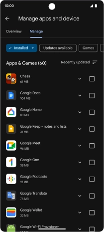Press the required app.
