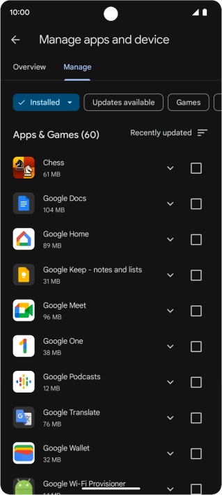 Press the required app.