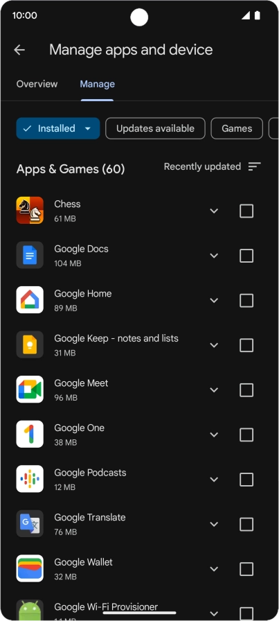 Press the required app.