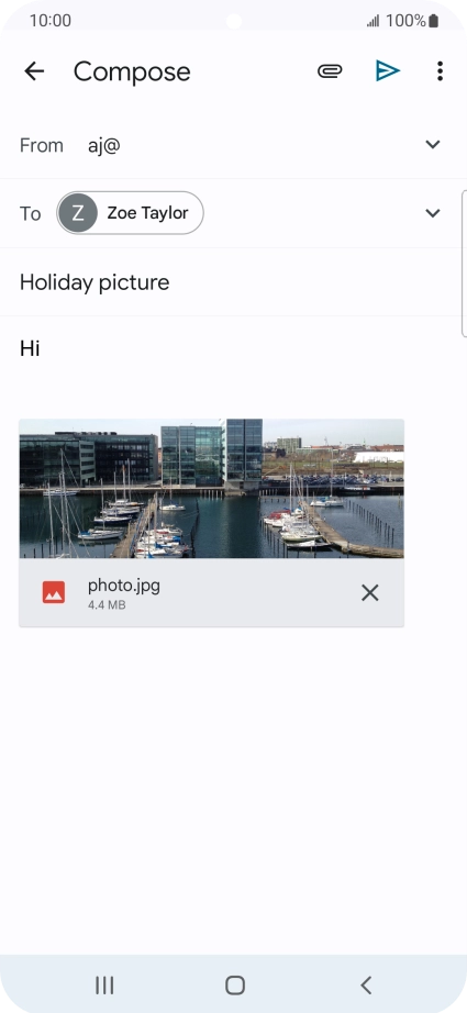 Press the send icon.