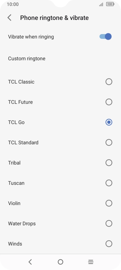 Press the required ring tones to hear them.