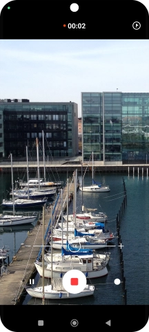 Press the stop icon to stop recording.