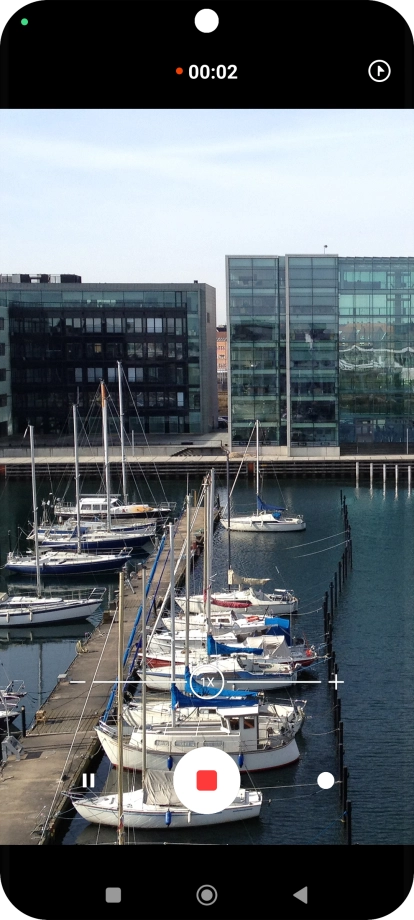 Press the stop icon to stop recording.