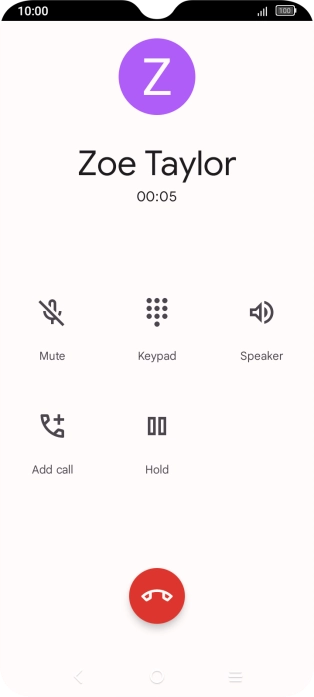 Press the end call icon. Press the end call icon.