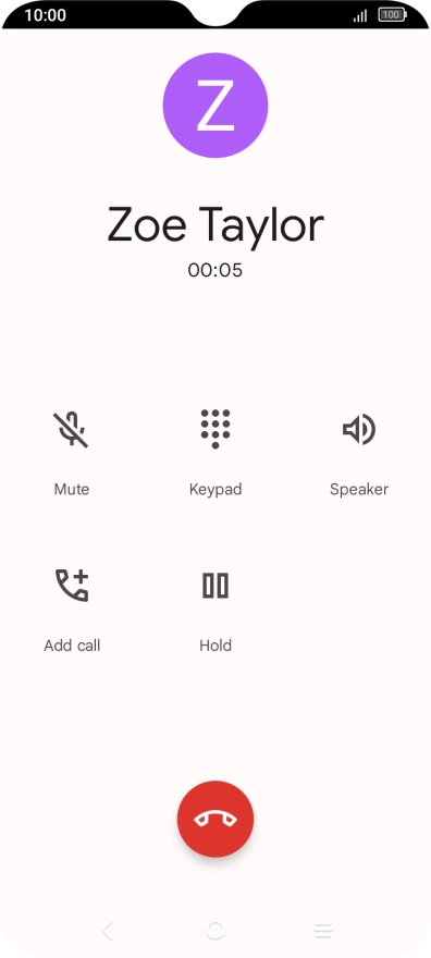 Press the end call icon. Press the end call icon.