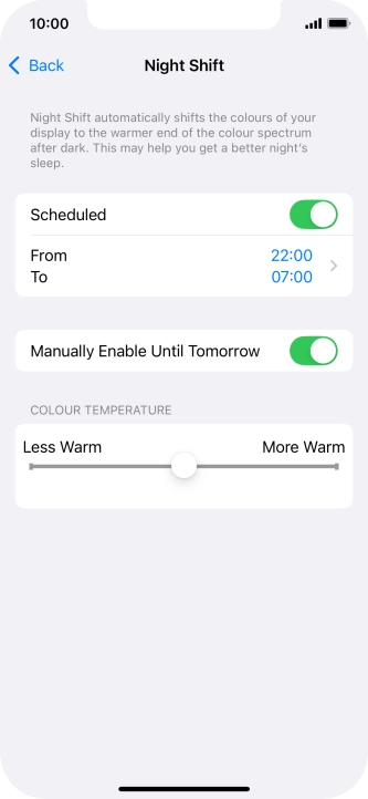 Press and drag the indicator below 