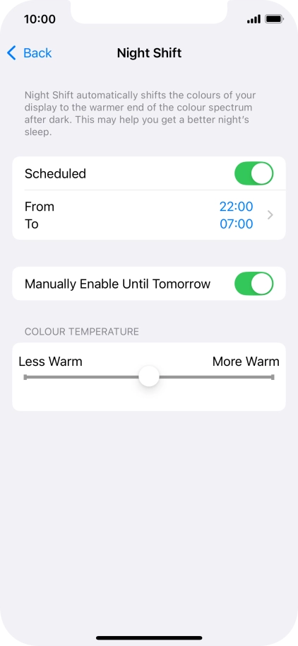 Press and drag the indicator below 