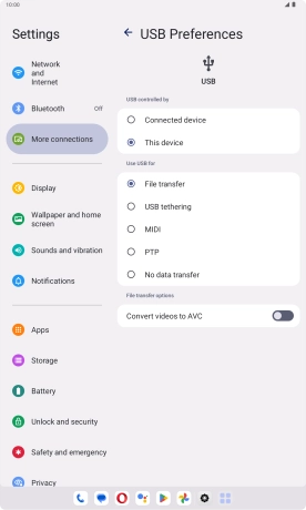 Press File transfer.