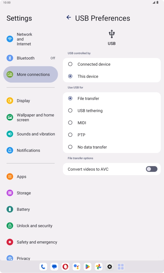 Press File transfer.