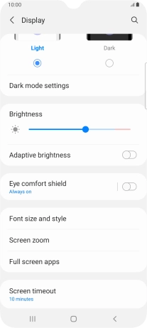 Press Screen timeout.