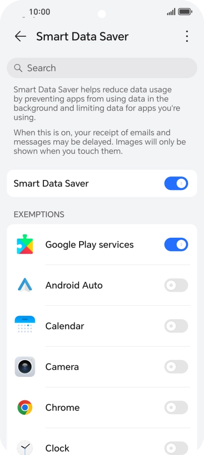 Press the indicators next to the required apps to turn the function on or off. Press the indicators next to the required apps to turn the function on or off.
