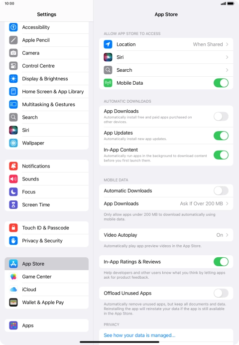 Press the indicator next to 