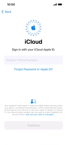 Press Email or Phone Number and key in the username for your Apple ID.