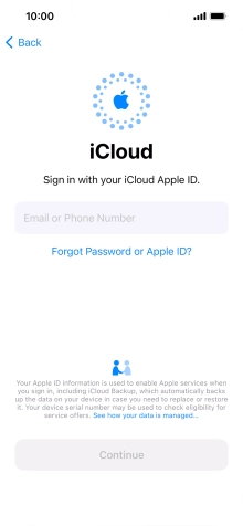 Press Email or Phone Number and key in the username for your Apple ID.