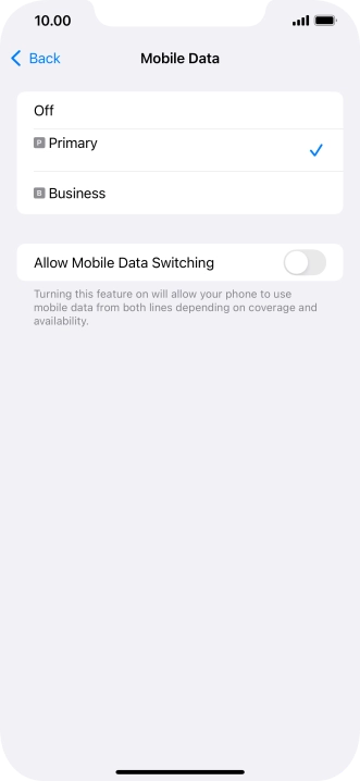 Press the required price plan.
