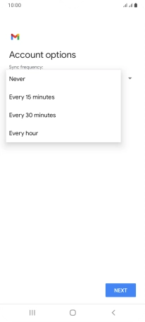 Press the required setting.