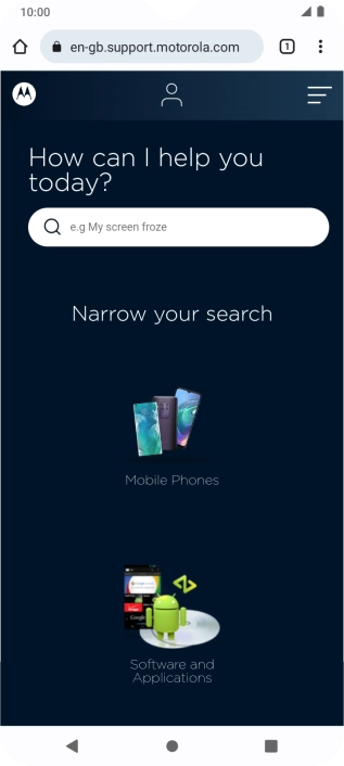 Press the menu icon.