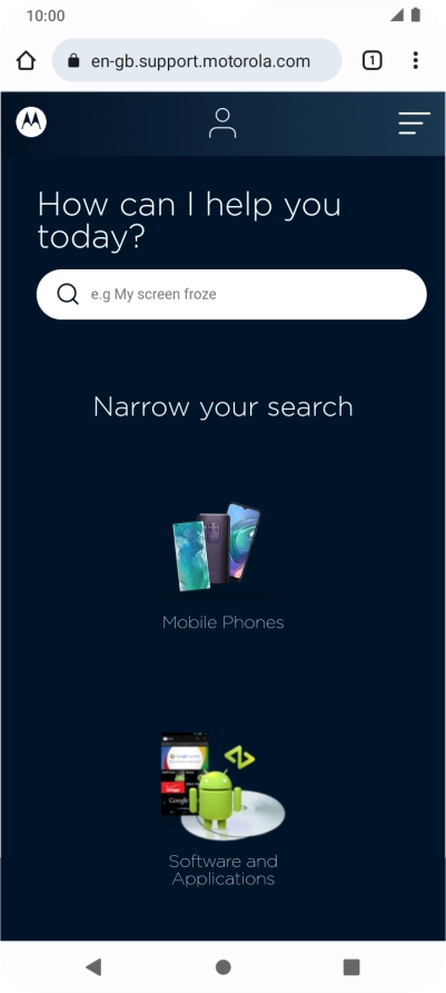 Press the menu icon.