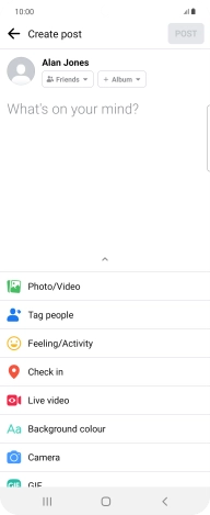 Press the text input field and key in the required text.