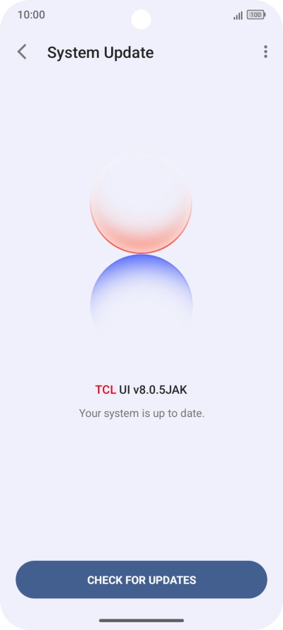 Press CHECK FOR UPDATES. If a new software version is available, it's displayed. Follow the instructions on the screen to update the phone software. Press CHECK FOR UPDATES. If a new software version is available, it's displayed. Follow the instructions on the screen to update the phone software.