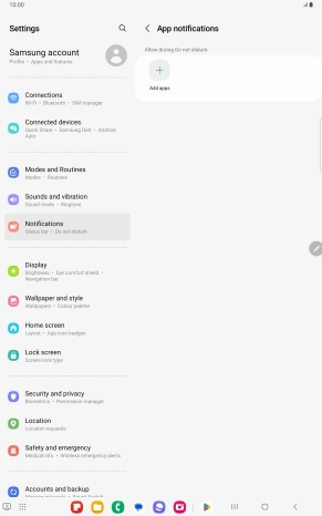 Press Add apps and follow the instructions on the screen to select which apps you would like to receive notifications from when Do Not Disturb is turned on.