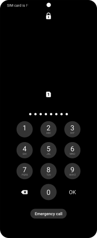 Key in the PUK and press OK.