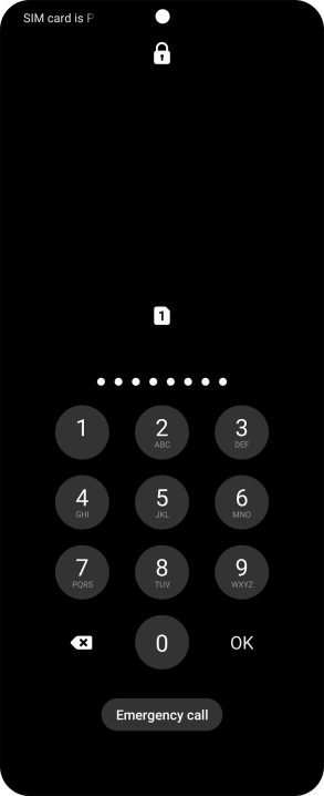 Key in the PUK and press OK.