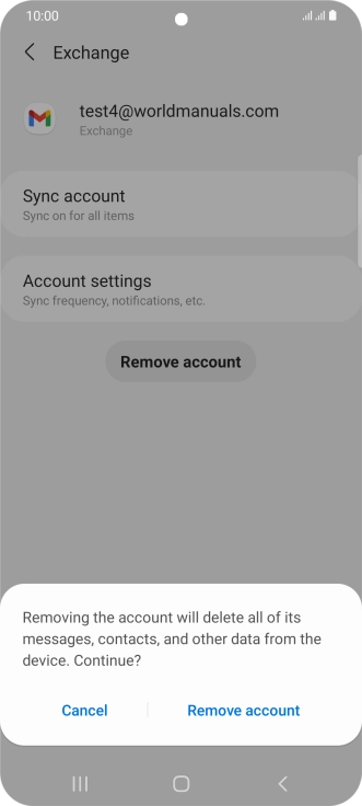 Press Remove account.
