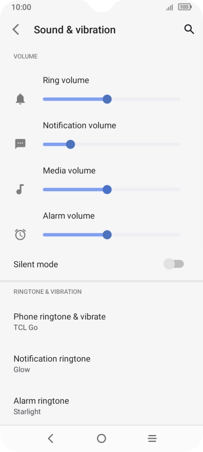 Press Phone ringtone & vibrate.