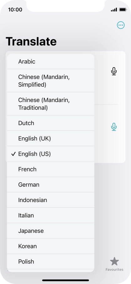 Press the required source language.