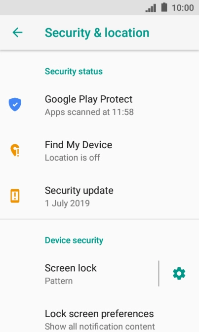 Press Screen lock and key in the current phone lock code.