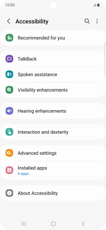 Press TalkBack and follow the instructions on the screen to select the required settings. Press TalkBack and follow the instructions on the screen to select the required settings.