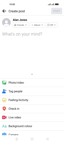 Press the text input field and key in the required text.