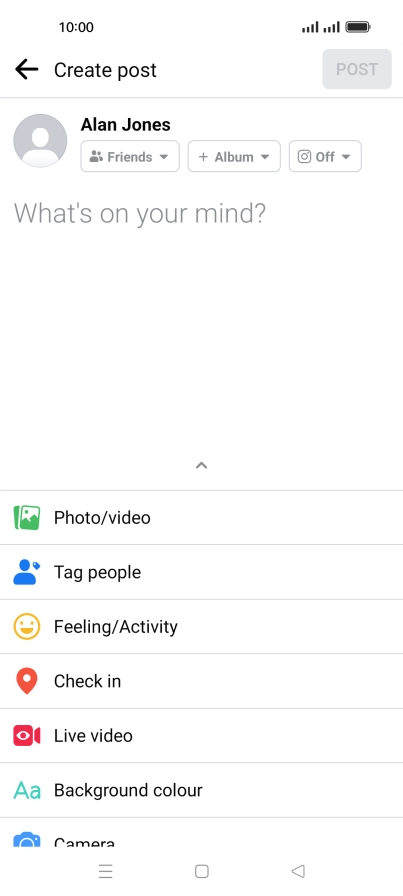 Press the text input field and key in the required text.