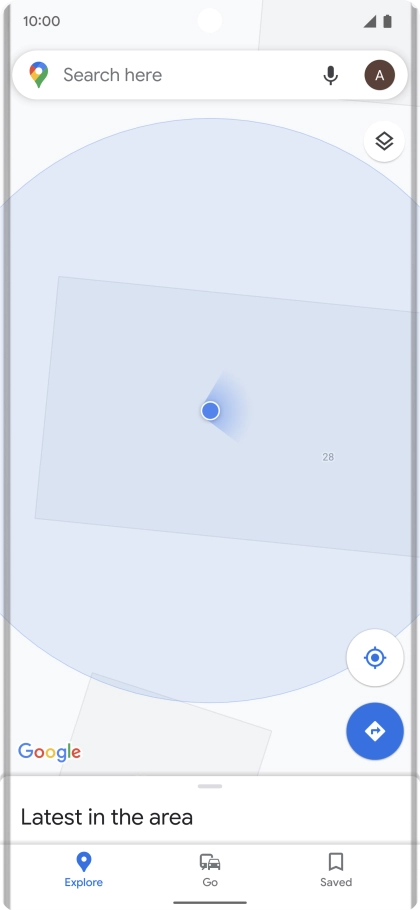 Press the search field and key in the required destination.
