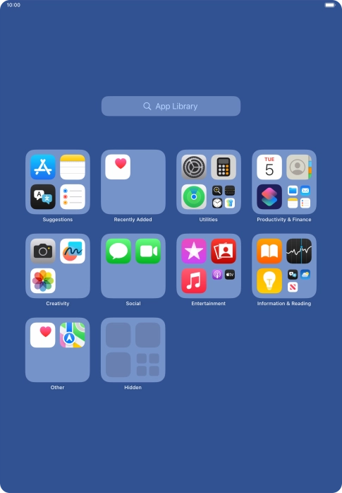 Press the required app. Press the required app.