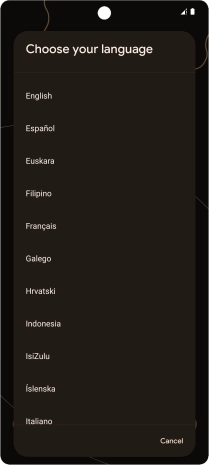 Press the required language.