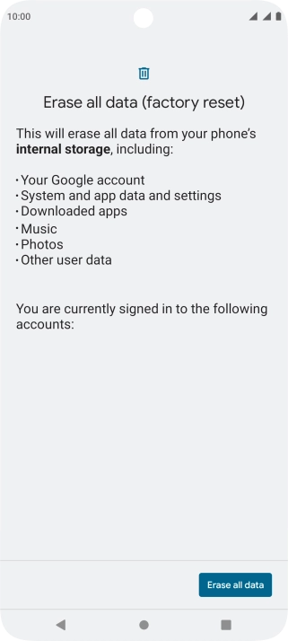 Press Erase all data.
