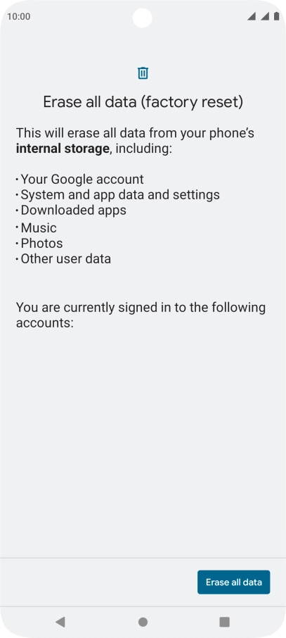 Press Erase all data.