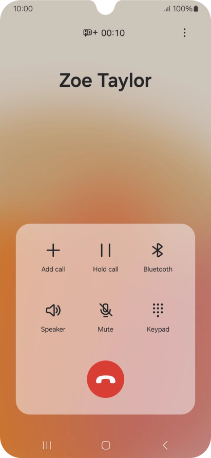 Press the end call icon.