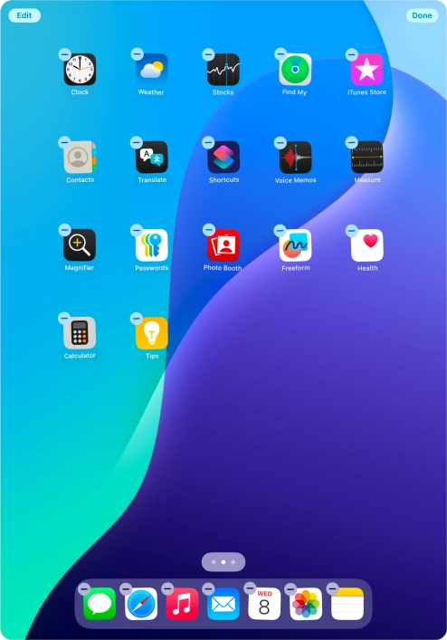 Press the home screen icon.