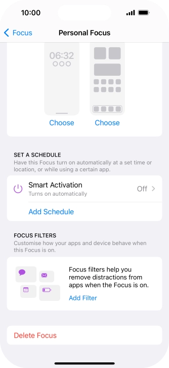 Press the required setting below 