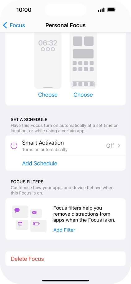 Press the required setting below 