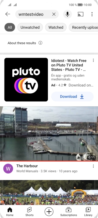 Press the required video clip.