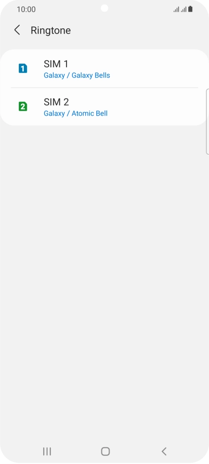 Press the required SIM. Press the required SIM.
