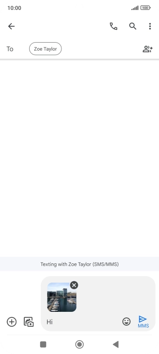 Press the send icon when you've finished your picture message.