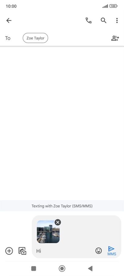 Press the send icon when you've finished your picture message.