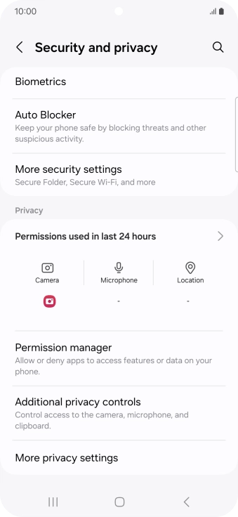 Press Permission manager.