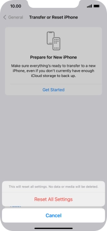 Press Reset All Settings.