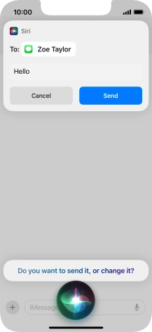 If an application is open on your phone, such as a Messages, you can also use the functions available here, e.g.: REPLY [text].